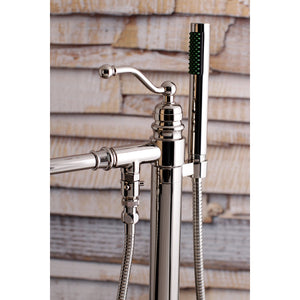 English Country KS7036ABL Single-Handle 1-Hole Freestanding Tub Faucet with Hand Shower, Polished Nickel