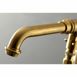 English Country KS7037ABL Single-Handle 1-Hole Freestanding Tub Faucet with Hand Shower, Brushed Brass