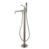 English Country KS7038ABL Single-Handle 1-Hole Freestanding Tub Faucet with Hand Shower, Brushed Nickel