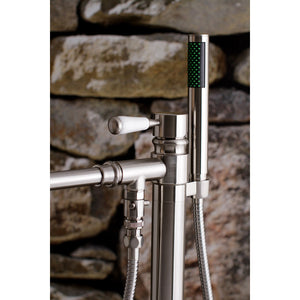 Paris KS7038DPL Single-Handle 1-Hole Freestanding Tub Faucet with Hand Shower, Brushed Nickel