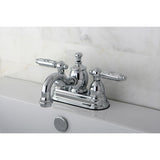Georgian KS7101GL Two-Handle 3-Hole Deck Mount 4" Centerset Bathroom Faucet with Brass Pop-Up, Polished Chrome