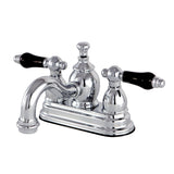 Duchess KS7101PKL Two-Handle 3-Hole Deck Mount 4" Centerset Bathroom Faucet with Brass Pop-Up, Polished Chrome