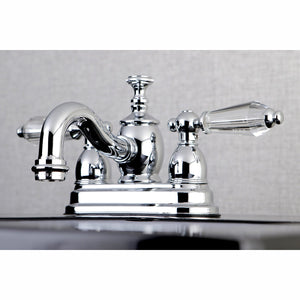 Wilshire KS7101WLL Two-Handle 3-Hole Deck Mount 4" Centerset Bathroom Faucet with Brass Pop-Up, Polished Chrome