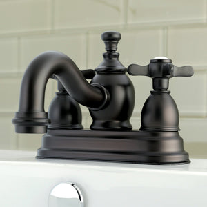 Essex KS7105BEX Two-Handle 3-Hole Deck Mount 4" Centerset Bathroom Faucet with Brass Pop-Up, Oil Rubbed Bronze