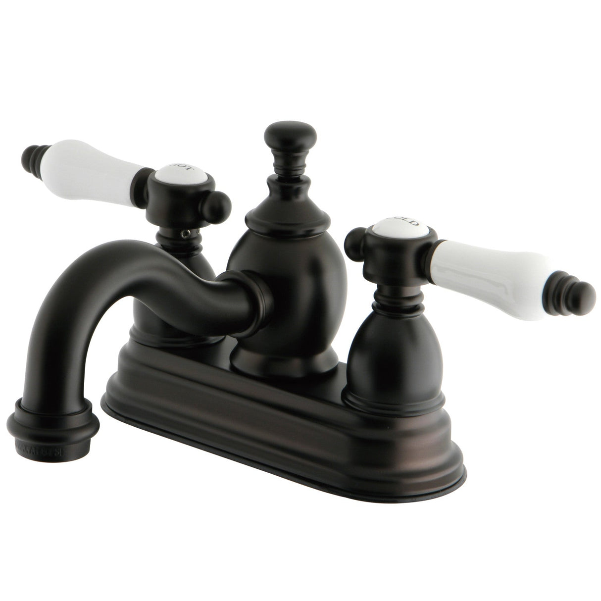 Bel-Air KS7105BPL Two-Handle 3-Hole Deck Mount 4" Centerset Bathroom Faucet with Brass Pop-Up, Oil Rubbed Bronze