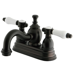 Bel-Air KS7105BPL Two-Handle 3-Hole Deck Mount 4" Centerset Bathroom Faucet with Brass Pop-Up, Oil Rubbed Bronze