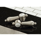 Heirloom KS7108BAL Two-Handle 3-Hole Deck Mount 4" Centerset Bathroom Faucet with Brass Pop-Up, Brushed Nickel
