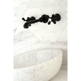 English Country KS7120AX Two-Handle 3-Hole Wall Mount Bathroom Faucet, Matte Black