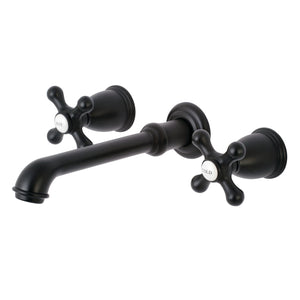English Country KS7120AX Two-Handle 3-Hole Wall Mount Bathroom Faucet, Matte Black