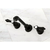 Heirloom KS7120BAL Two-Handle 3-Hole Wall Mount Bathroom Faucet, Matte Black