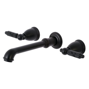 Georgian KS7120GL Two-Handle 3-Hole Wall Mount Bathroom Faucet, Matte Black