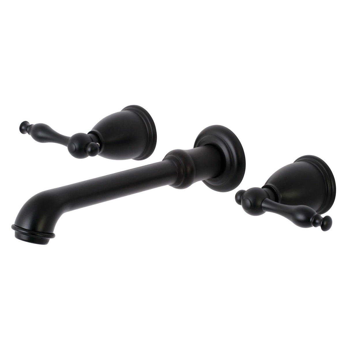 Naples KS7120NL Two-Handle 3-Hole Wall Mount Bathroom Faucet, Matte Black