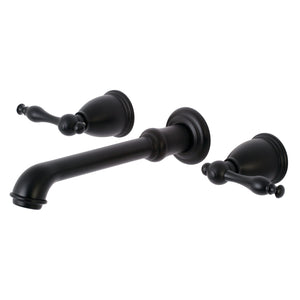 Naples KS7120NL Two-Handle 3-Hole Wall Mount Bathroom Faucet, Matte Black