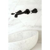 Tudor KS7120TAL Two-Handle 3-Hole Wall Mount Bathroom Faucet, Matte Black