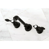 Tudor KS7120TAL Two-Handle 3-Hole Wall Mount Bathroom Faucet, Matte Black