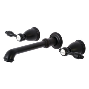 Tudor KS7120TAL Two-Handle 3-Hole Wall Mount Bathroom Faucet, Matte Black
