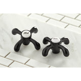 French Country KS7120TX Two-Handle 3-Hole Wall Mount Bathroom Faucet, Matte Black