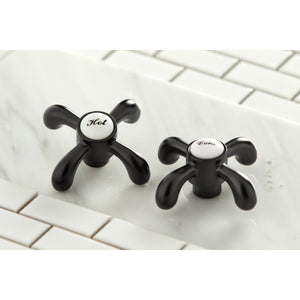 French Country KS7120TX Two-Handle 3-Hole Wall Mount Bathroom Faucet, Matte Black