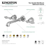 English Country KS7121AL Two-Handle 3-Hole Wall Mount Bathroom Faucet, Polished Chrome