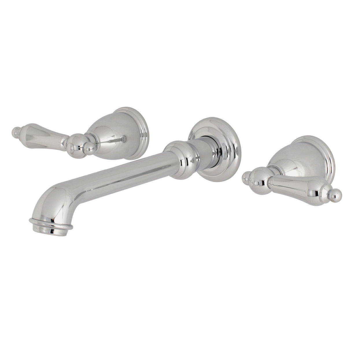 English Country KS7121AL Two-Handle 3-Hole Wall Mount Bathroom Faucet, Polished Chrome
