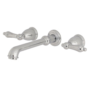 English Country KS7121AL Two-Handle 3-Hole Wall Mount Bathroom Faucet, Polished Chrome