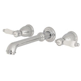 Bel-Air KS7121BPL Two-Handle 3-Hole Wall Mount Bathroom Faucet, Polished Chrome