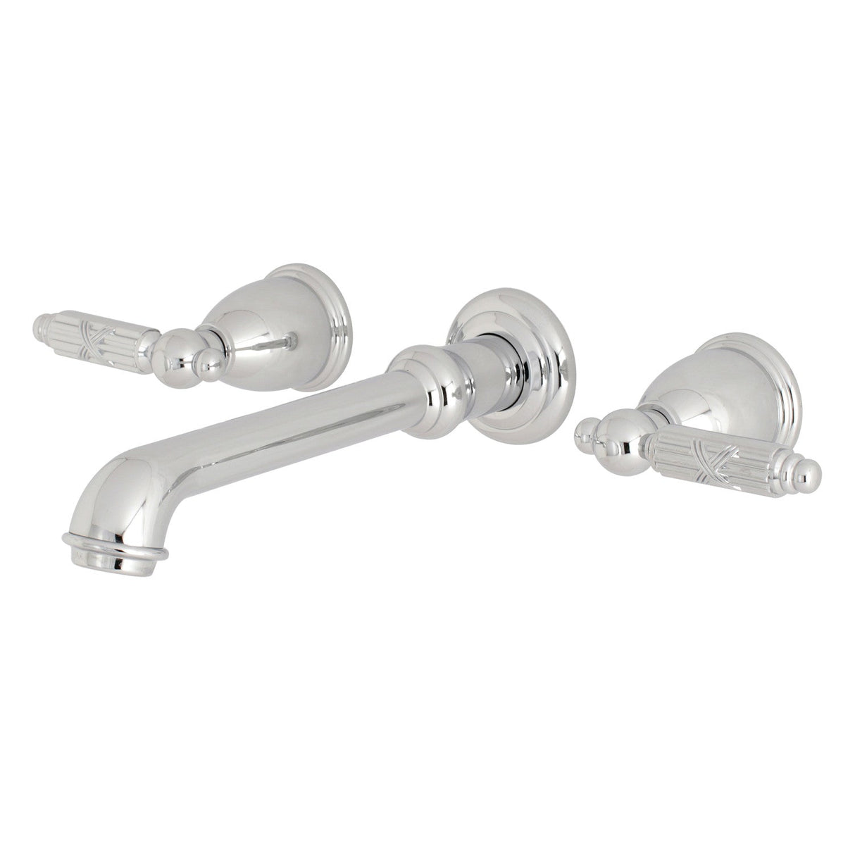 Georgian KS7121GL Two-Handle 3-Hole Wall Mount Bathroom Faucet, Polished Chrome