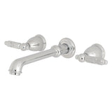 Georgian KS7121GL Two-Handle 3-Hole Wall Mount Bathroom Faucet, Polished Chrome