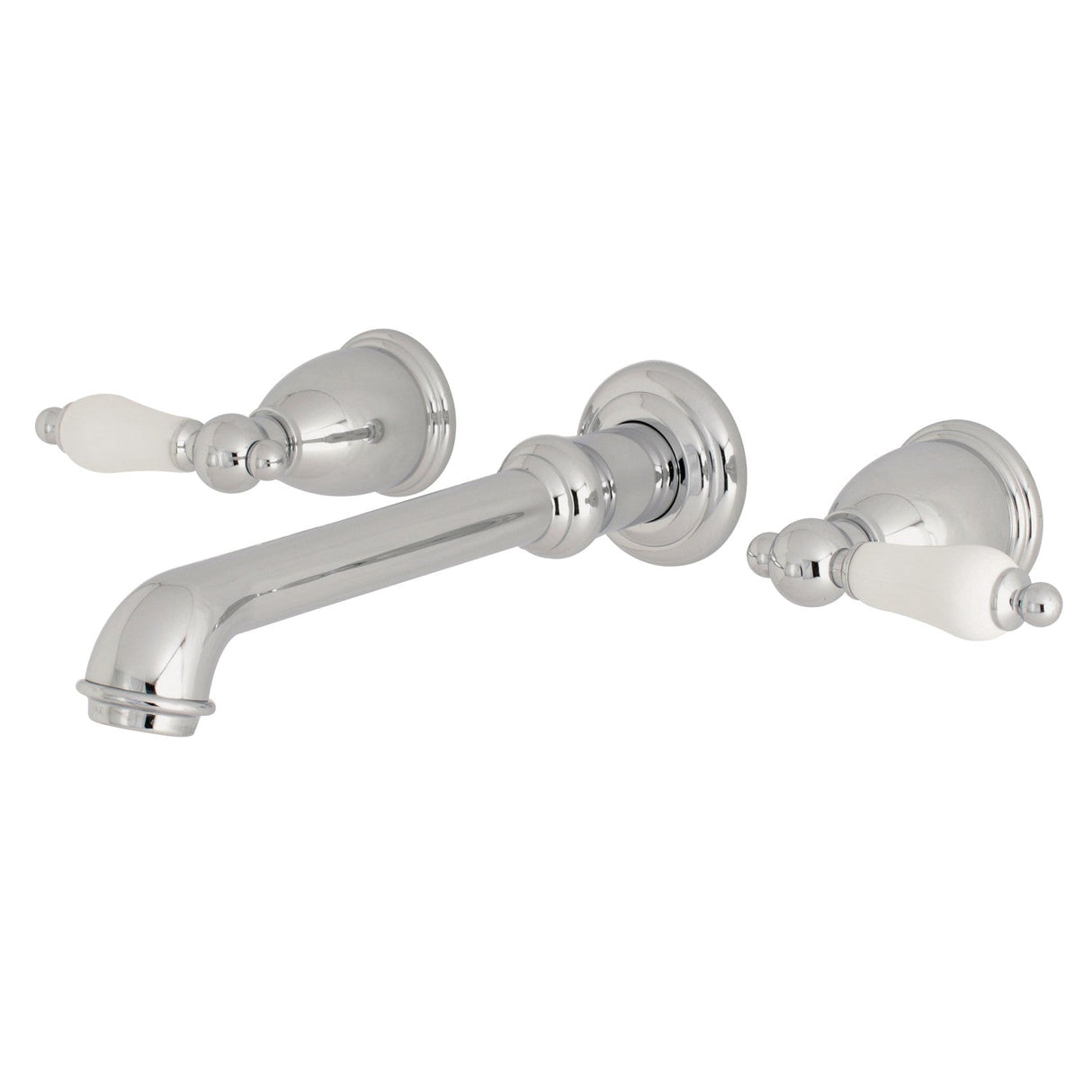 English Country KS7121PL Two-Handle 3-Hole Wall Mount Bathroom Faucet, Polished Chrome