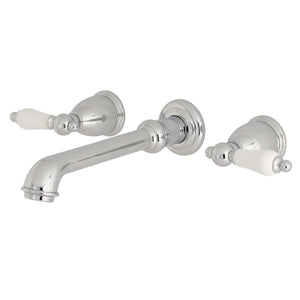 English Country KS7121PL Two-Handle 3-Hole Wall Mount Bathroom Faucet, Polished Chrome