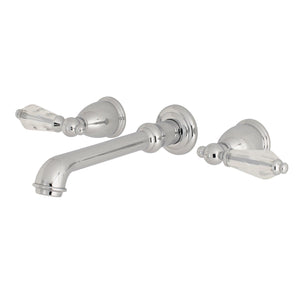 Wilshire KS7121WLL Two-Handle 3-Hole Wall Mount Bathroom Faucet, Polished Chrome