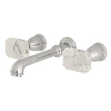 Krystal Onyx KS7121WQL Two-Handle 3-Hole Wall Mount Bathroom Faucet, Polished Chrome
