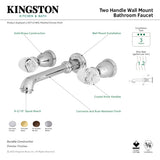 Krystal Onyx KS7121WVL Two-Handle 3-Hole Wall Mount Bathroom Faucet, Polished Chrome