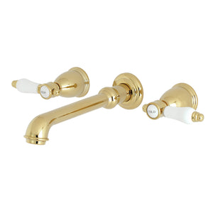 Bel-Air KS7122BPL Two-Handle 3-Hole Wall Mount Bathroom Faucet, Polished Brass