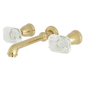Krystal Onyx KS7122WQL Two-Handle 3-Hole Wall Mount Bathroom Faucet, Polished Brass