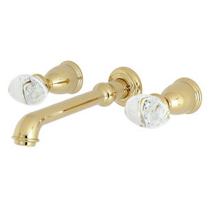 Krystal Onyx KS7122WVL Two-Handle 3-Hole Wall Mount Bathroom Faucet, Polished Brass