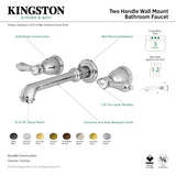 Heirloom KS7123BAL Two-Handle 3-Hole Wall Mount Bathroom Faucet, Antique Brass