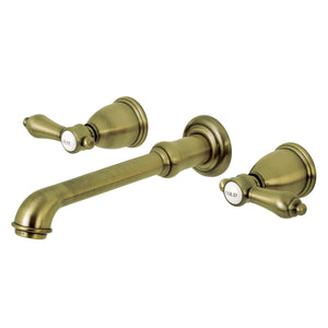 Heirloom KS7123BAL Two-Handle 3-Hole Wall Mount Bathroom Faucet, Antique Brass