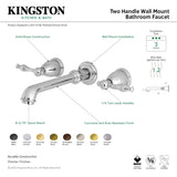 Naples KS7123NL Two-Handle 3-Hole Wall Mount Bathroom Faucet, Antique Brass