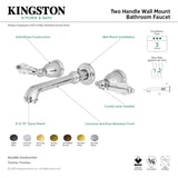 Wilshire KS7123WLL Two-Handle 3-Hole Wall Mount Bathroom Faucet, Antique Brass