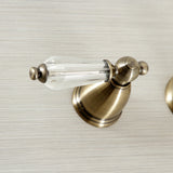 Wilshire KS7123WLL Two-Handle 3-Hole Wall Mount Bathroom Faucet, Antique Brass