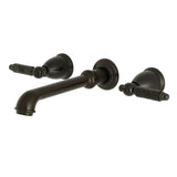 Georgian KS7125GL Two-Handle 3-Hole Wall Mount Bathroom Faucet, Oil Rubbed Bronze