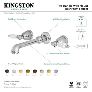 English Country KS7125PL Two-Handle 3-Hole Wall Mount Bathroom Faucet, Oil Rubbed Bronze