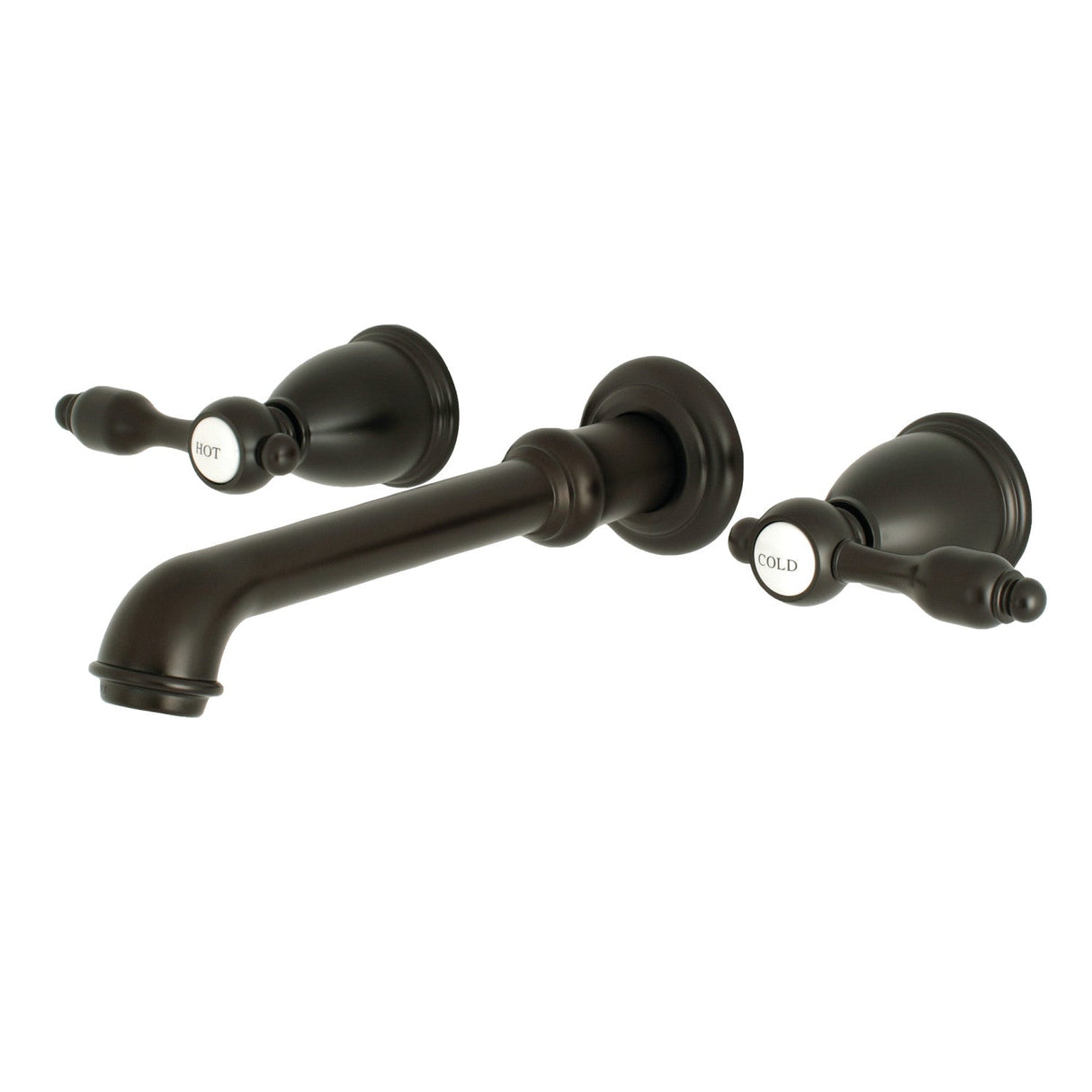 Tudor KS7125TAL Two-Handle 3-Hole Wall Mount Bathroom Faucet, Oil Rubbed Bronze