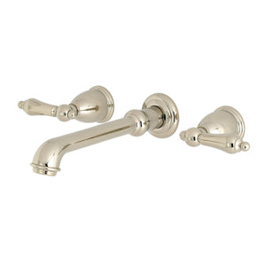 English Country KS7126AL Two-Handle 3-Hole Wall Mount Bathroom Faucet, Polished Nickel