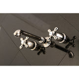 English Country KS7126AX Two-Handle 3-Hole Wall Mount Bathroom Faucet, Polished Nickel
