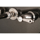 Heirloom KS7126BAL Two-Handle 3-Hole Wall Mount Bathroom Faucet, Polished Nickel