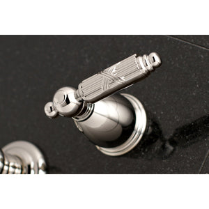 Georgian KS7126GL Two-Handle 3-Hole Wall Mount Bathroom Faucet, Polished Nickel