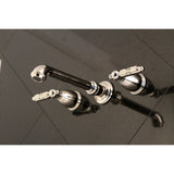 Georgian KS7126GL Two-Handle 3-Hole Wall Mount Bathroom Faucet, Polished Nickel