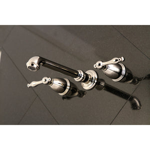 Naples KS7126NL Two-Handle 3-Hole Wall Mount Bathroom Faucet, Polished Nickel